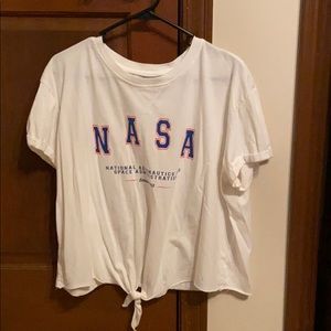White nasa cropped shirt